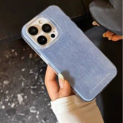 Korean Ins Denim Color Iphone16Promax Female 14/Applicable Mobile Phone Case 17/15 High-End Niche