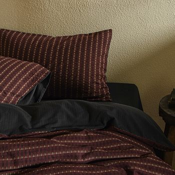 60-Count Yarn-Dyed Jacquard Skin-Friendly Airy Cotton Four-Piece Set Pure Cotton Dark Red Washed B&B Nostalgic Bedding