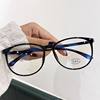 Fashion glasses frame plain face thin face anti-blue light myopia artifact ultra light Korean flat mirror small face round frame