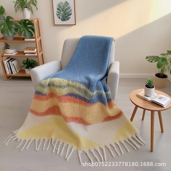 Casual Mohair Blanket Sofa Cover Blanket Nordic Style Sofa Blanket Office Nap All-Season Shawl