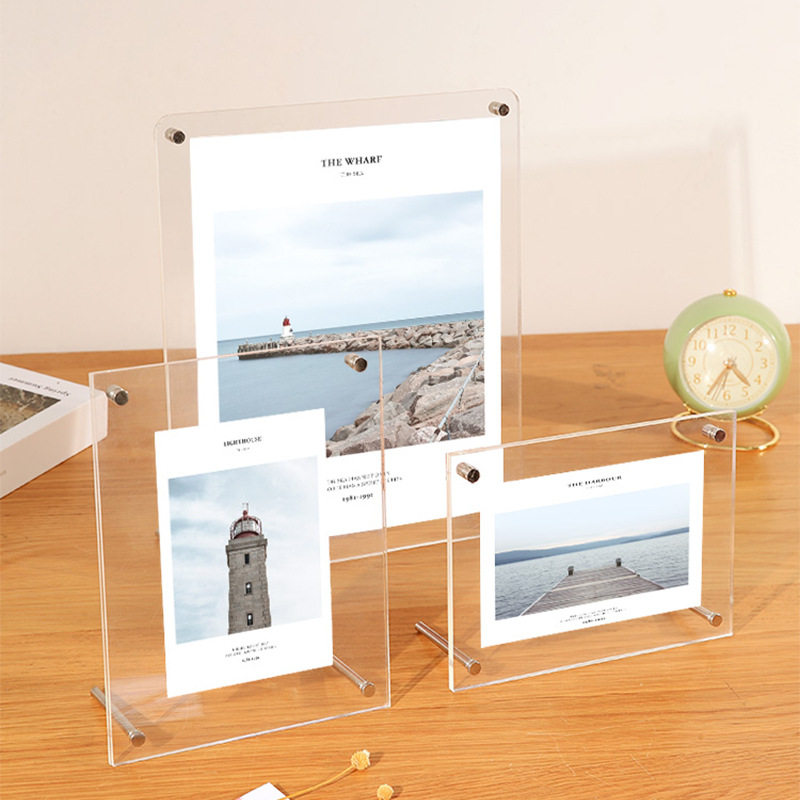 Transparent picture frame 6 inch wall hanging ins postcard photo frame A4 poster display stand 7 inch acrylic photo frame table