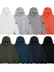 Cross-Border Export Trendy Brand Cp New Company Men's and Women's Couple Lens Style Zipper Pure Color Hooded Sweatshirt Ins