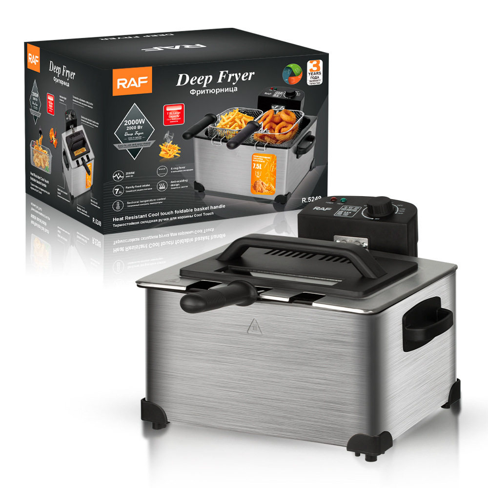 fryer multifunctional fryer household 7.5L large capacity electric fryer French fries fried chicken chicken steak frying basket