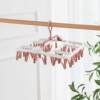 Windproof Drying Rack with 40 Clips, Plastic Square Clothes Drying Rack, Sock Drying Tool, Sock Clips, Double-Layer Clothes Rack