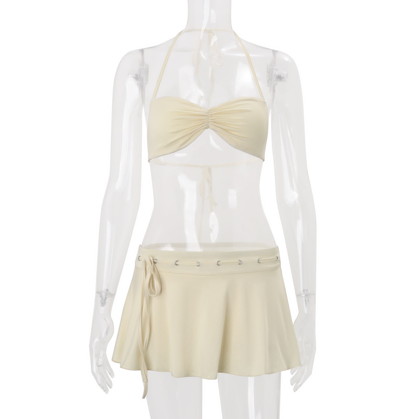 Summer Two Piece Set Sexy Halter Neck A Line Skirt Beach Vacation Style Wholesale Available factory direct
