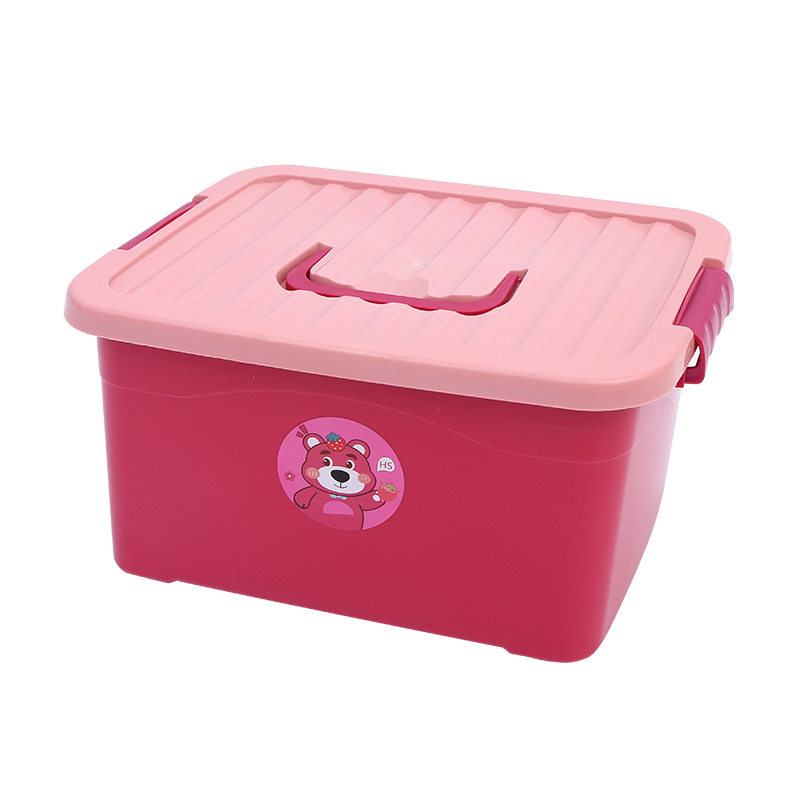 Strawberry Bear Plastic Storage Box Yellow Duck Storage Box Toy Sundries Plastic Storage Box Children's Portable Storage Box