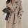 Корейское шикарное осенне-зимнее ретро-темпераментное двубортное пальто на шнуровке с тонкой талией длиной выше колена, длинное шерстяное пальто для женщин mini 2