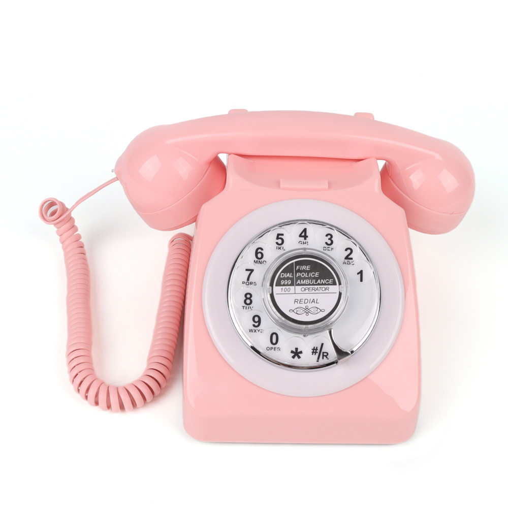 跨境复古电话机按键式電話固定座机客房办公家用酒店仿古电话厂家