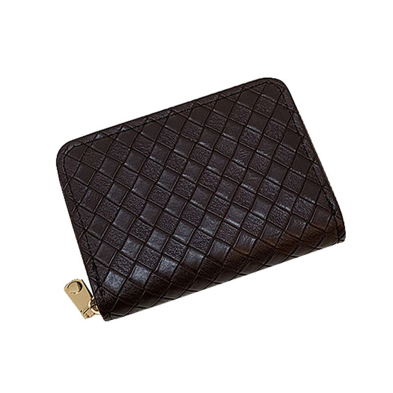 Fashion Woven Organ Multi-Card Card Bag Men's and Women's Anti-degaussing Wallet Driver's License Large Capacity Zipper Bag