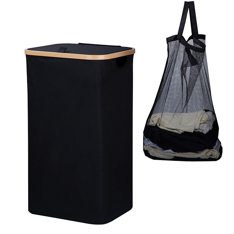 Extra Large Household Large-Capacity Dirty Clothes Storage Basket with Lid Dirty Clothes Basket Foldableable Square Oxford Cloth Dirty Clothes Basket