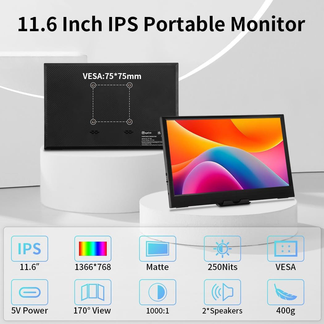 In Stock 11.6inch Portable Display Office Expansion Screen Computer Mobile Phone Notebook Secondary Screen Ips/Switch