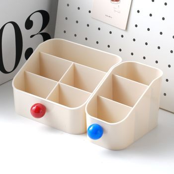 Cosmetics Storage Box Desktop Student Desk Compartment Pen Holder Home Dressing Table Storage Rack Skin Care Product Storage Box