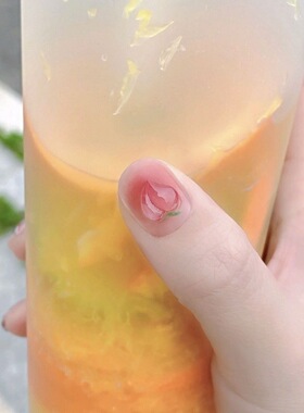 手工穿戴美甲片贴片短款彩虹水蜜桃指甲贴小女孩可拆卸美甲