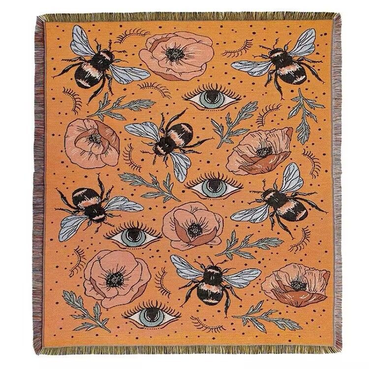 Cross-border Custom Camping Blanket Moisture-proof picnic mat Jacquard Tapestry Ins Style Sofa Towel Thread Blanket Multifunctional Sofa Blanket