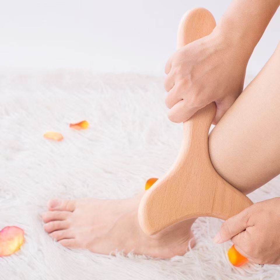 Beech Wood Fish Tail Scraping and Rolling Stick Swedish Wood Therapy Massager for Home Use, Suitable for Full Body Meridian and Back Beauty and Relaxation
