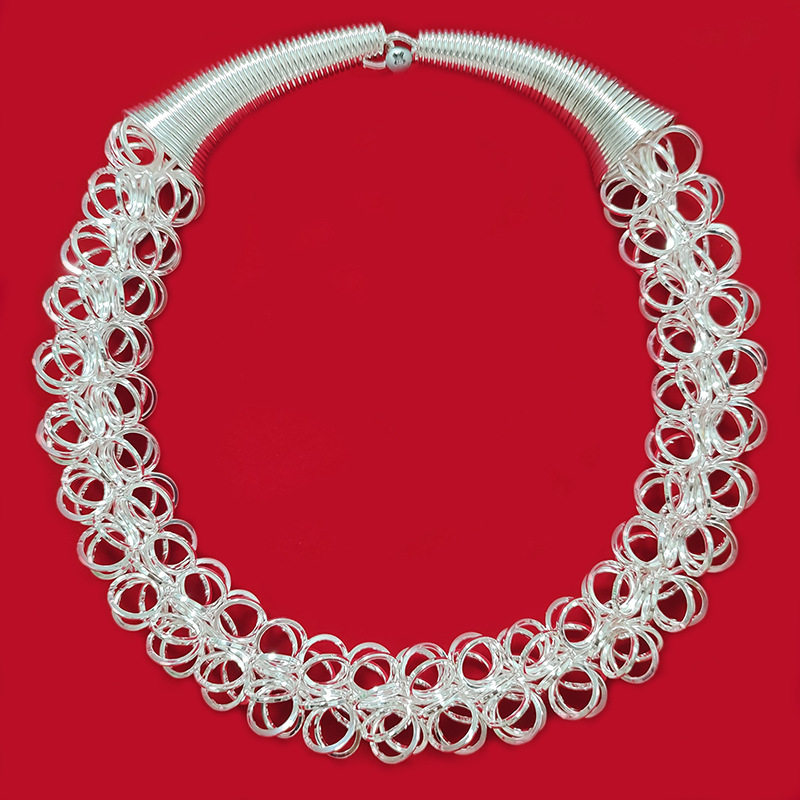 Этническое меньшинство bubble bubble collar Miao серебряные ювелирные изделия посеребренный твист-воротник этническая фотография аксессуары для выступлений ожерелье Изображение 1