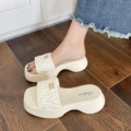 White-thick sole slippers (2cm)