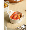 ⭐ Simple Soufflé Double-Eared Baking Bowl Oven Baking Dessert Pudding Steamed Egg Bowl Air Fryer Commercial Ceramic Small