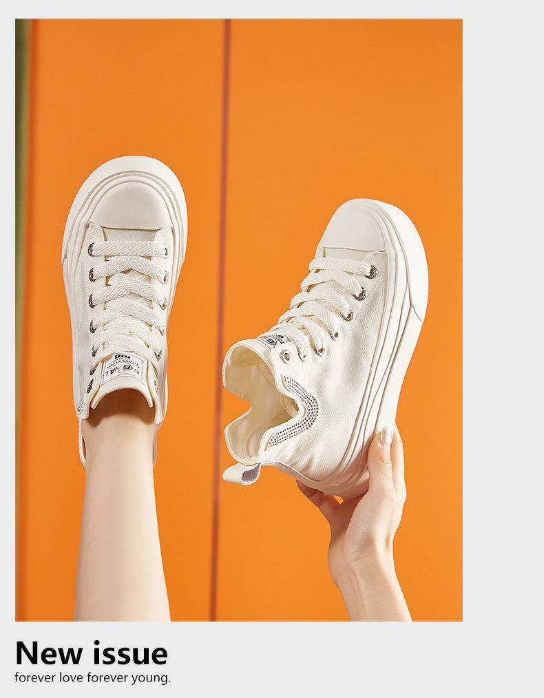 Dép sandal nữ quai chữ V đơn giản chất canvas thoáng mát — Trắng, Đỏ, Đen chi tiết 14