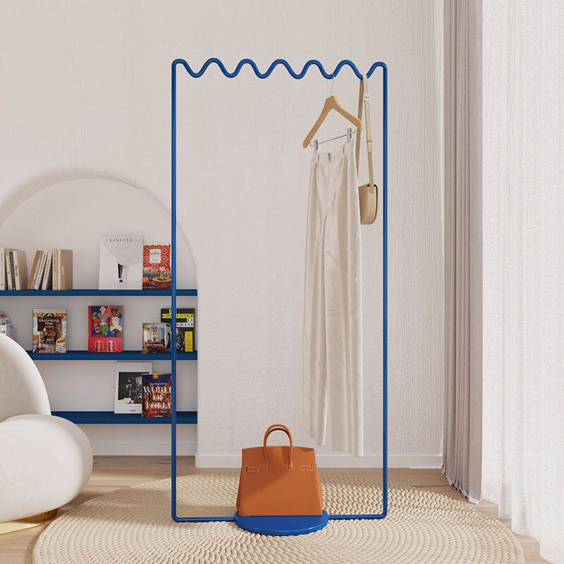 Simple Floor-Standing Clothes Rack for Bedroom, Ins-Style Room Coat Rack, Floor-Standing Metal Clothes Rack, Light Luxury Clothes Rack