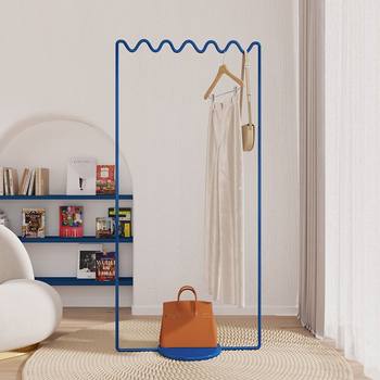 Simple Floor-Standing Clothes Rack for Bedroom, Ins-Style Room Coat Rack, Floor-Standing Metal Clothes Rack, Light Luxury Clothes Rack