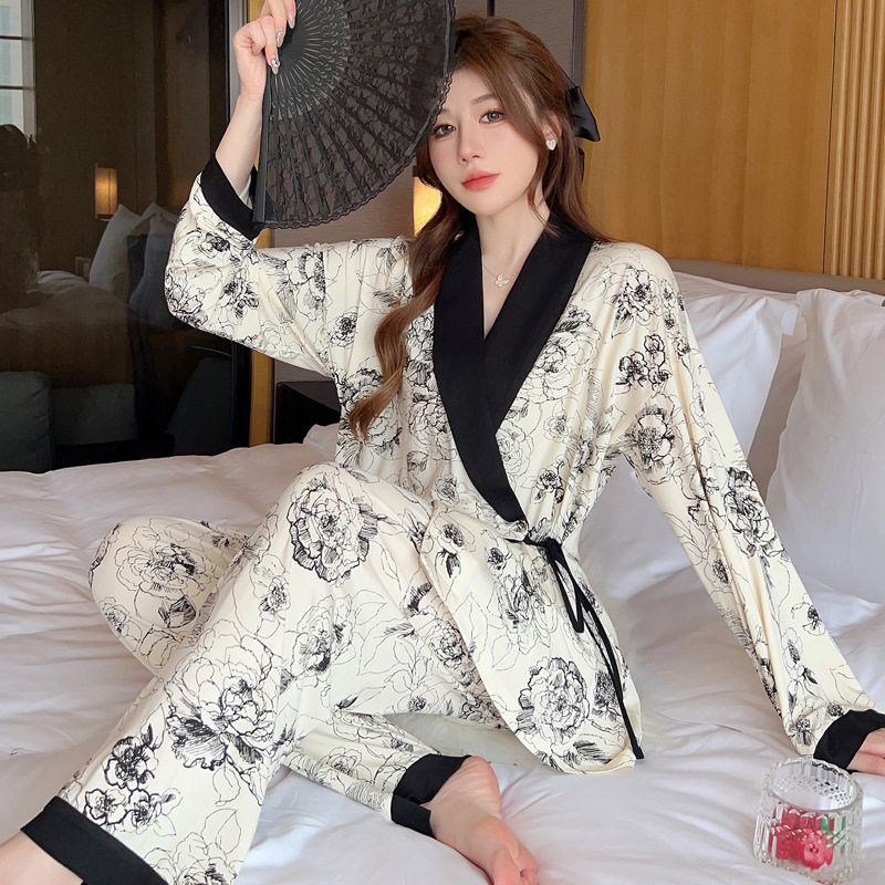 Modal Maternity Postpartum Pajamas Thin Breastfeeding Long Sleeve Suit Maternal Breastfeeding Clothes Home Clothes for Women