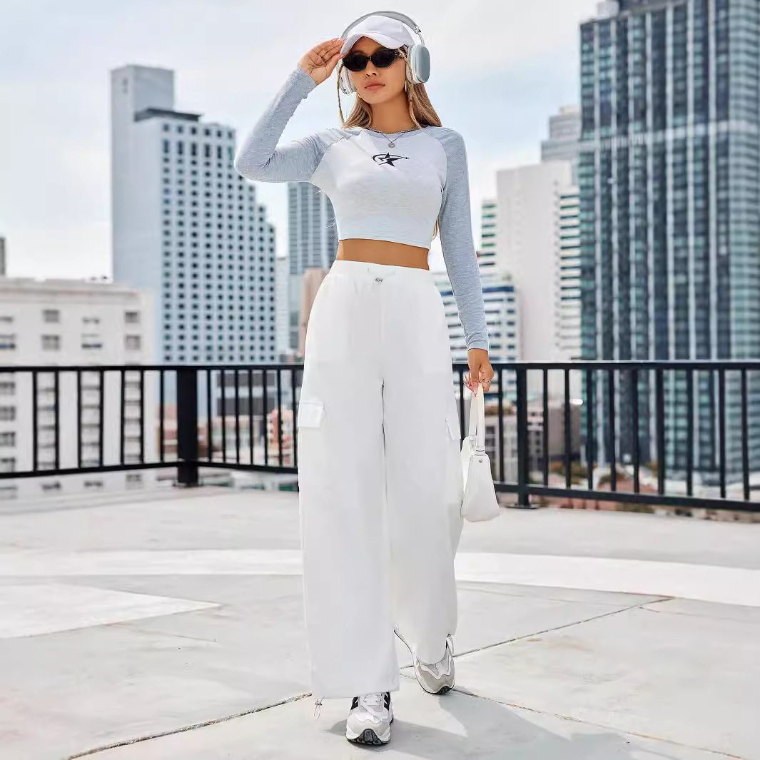 Fashion Womens Long Sleeve T Shirt Round Neck Printed Design Casual Style Wholesale Availability