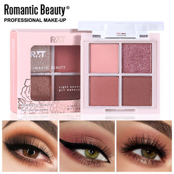 Cross-Border Four-Color Eyeshadow Palette, Foreign Trade Makeup, Natural Pearlescent Eye Makeup Palette, Novice Multi-Color Eyeshadow Beauty Makeup for Women