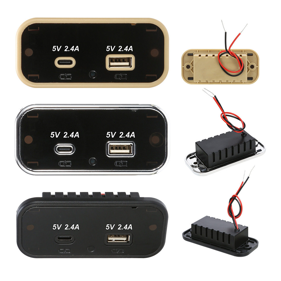 Car Charger 4.8A car RV bus modified USB car charger dual-port fast charging multi-function car charger