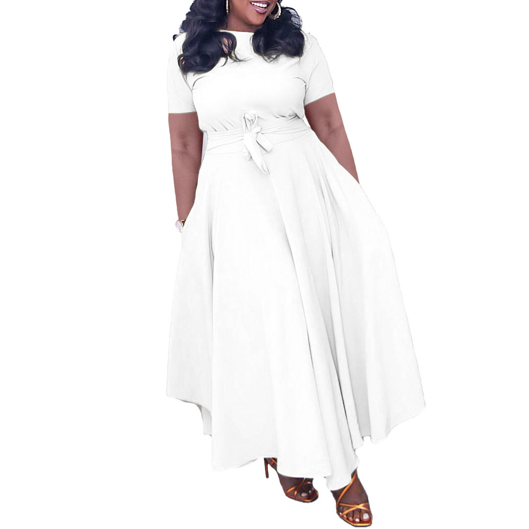 Plus Size Womens Dress Stylish Summer Design Tie Detail African and European Inspired Perfect for Casual Occasions