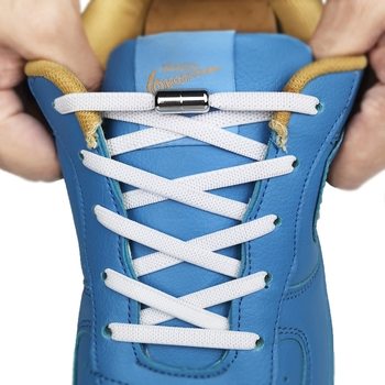 Adults and Kidsren Semi-Circle Flat No-Tie Elastic Elastic Lazy Shoelaces Metal Capsule Shoe Buckles Drop Shipping