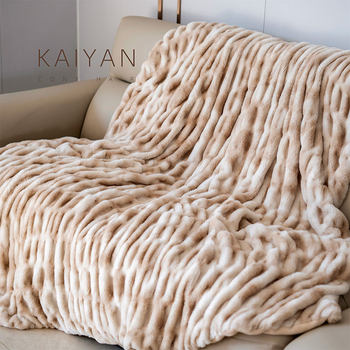 Tie-Dye Imitation Rabbit Blanket, Four-Season Super Soft Cat Feel Casual Blanket, Simple Sofa Blanket, Throw Blanket, Accessible Luxury Nap Blanket