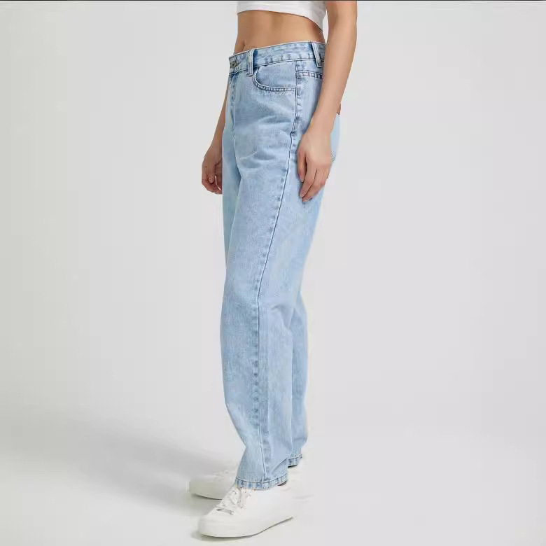 High Waisted Straight Leg Jeans Womens Denim Trousers Casual Everyday Wear Ready to Ship custom packaging