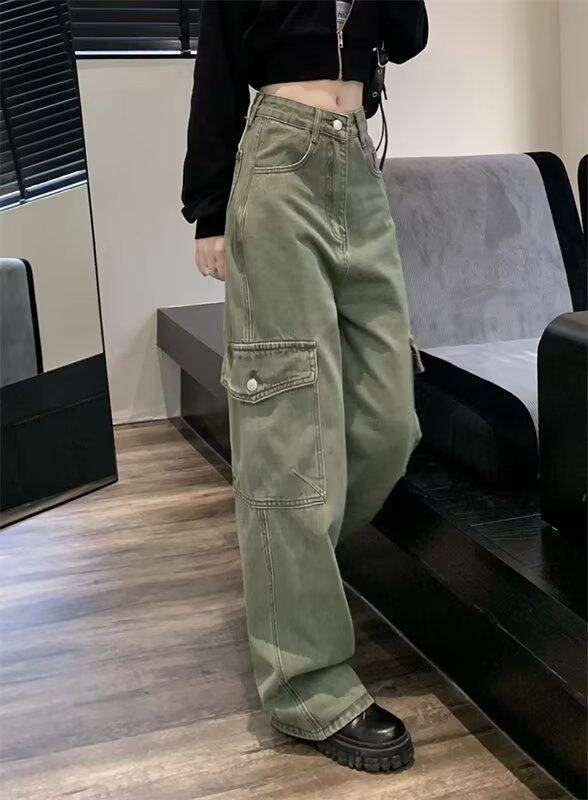 High Waisted Wide Leg Denim Trousers for Women Plus Size Loose Fit Flattering Design Casual Spring and Autumn Wear