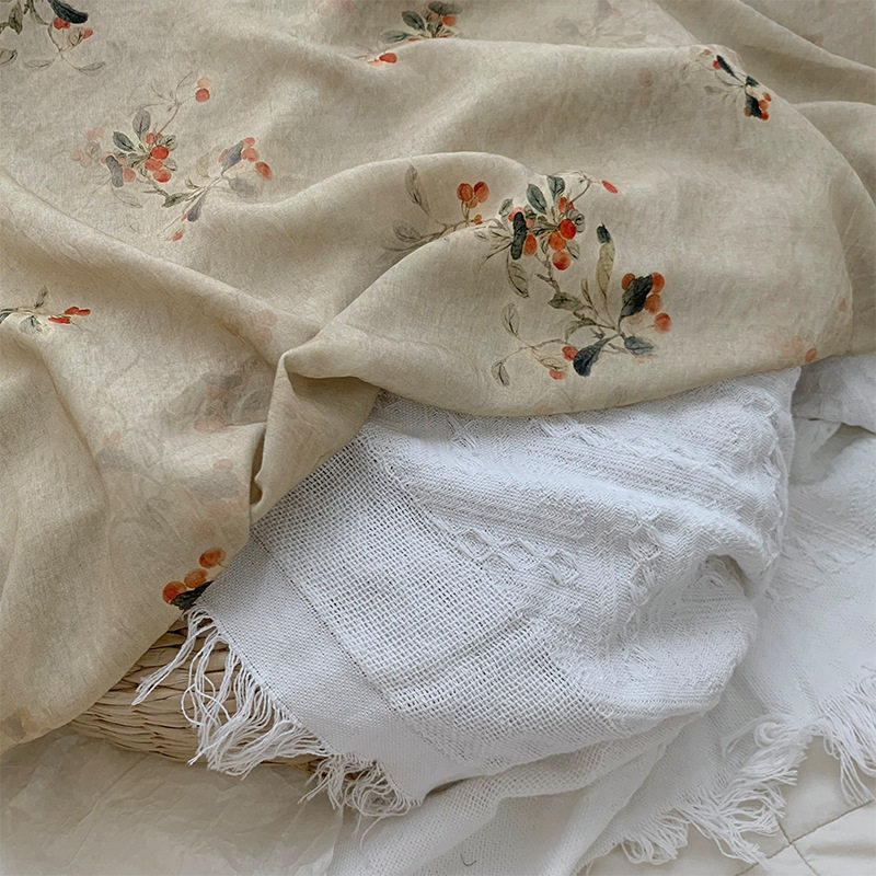 Jinse Vintage Cotton and Linen Fabric Gown Hanfu Cheongsam Dress Fabric Chinese Pattern Fabric Ramie Fabric