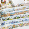 Mo Mo PET Shaped Tape Passing All Scenery Series 6 Watercolor Scenery Theme Material DIY Base Pack