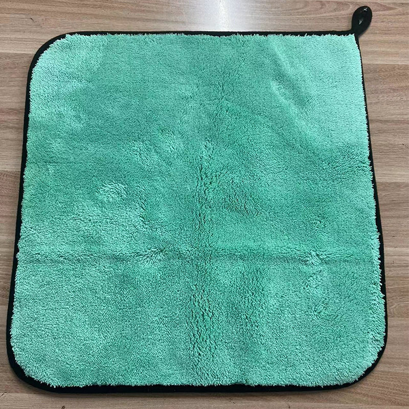 1200g green hair strange water towel wholesale fine fiber absorbent car cloth thick double coral fleece car wash towel