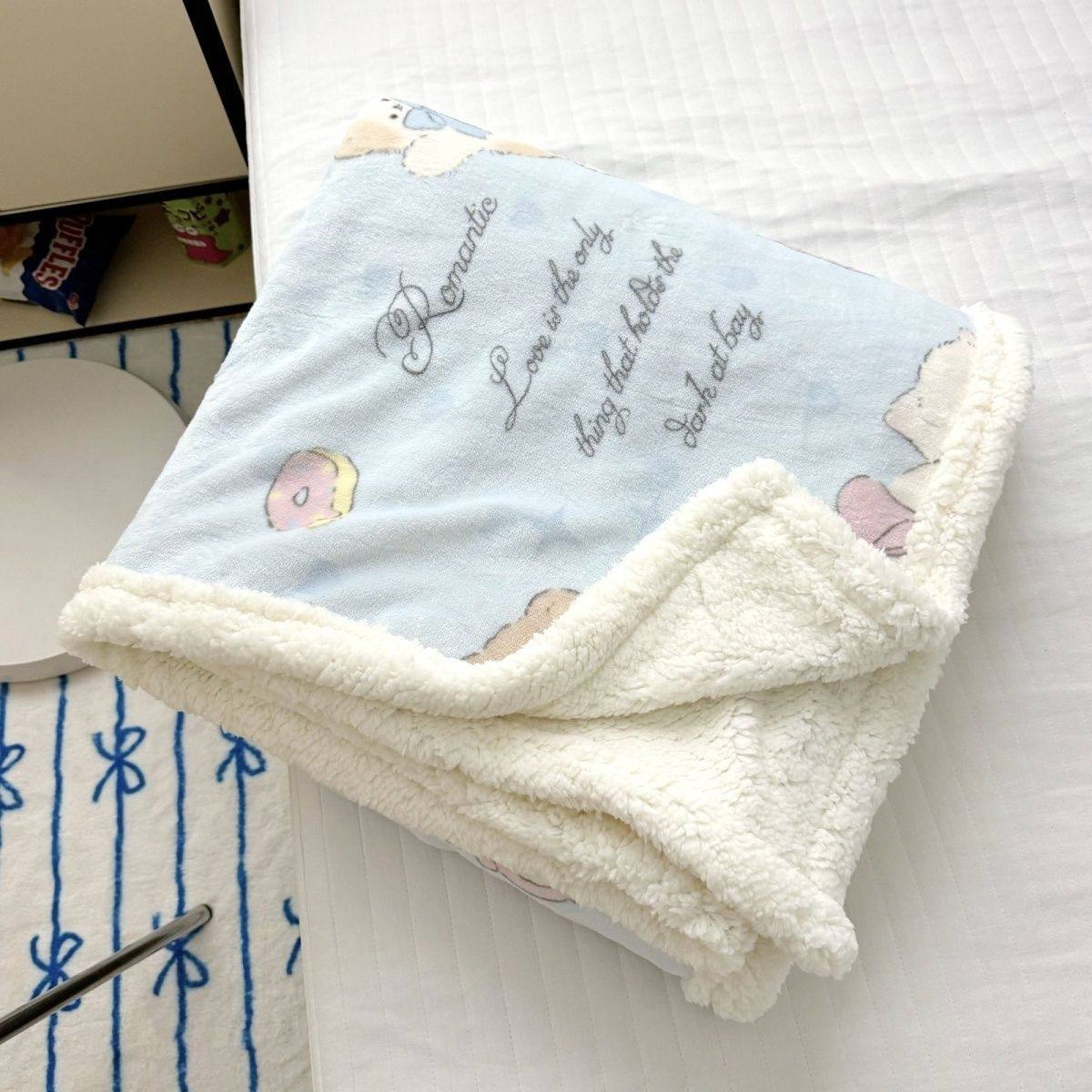 Thickened Milk Lamb Velvet Blanket Office Shawl Nap Blanket Student Dormitory Coral Velvet Sofa Blanket