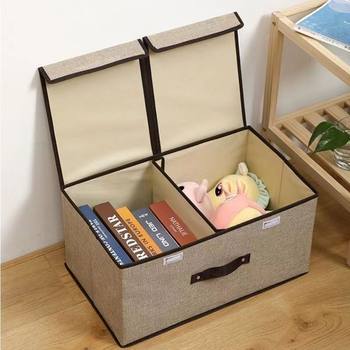 Double-lid Folding Storage Box Clothes Storage Box Fabric Dust-proof Storage Box Wardrobe Storage Toy Storage Box