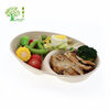 Disposable pulp lunch box 850 ml oval box degradable take-out packaging fitness light salad bowl wholesale