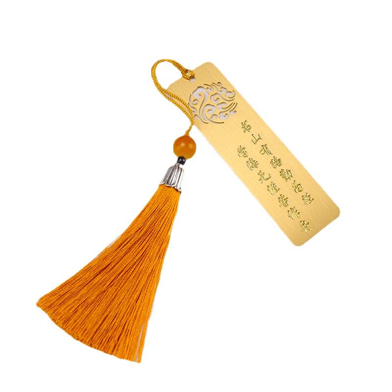 logo lettering bookmark custom creative gift metal brass bookmark classical Chinese style customized simple for students