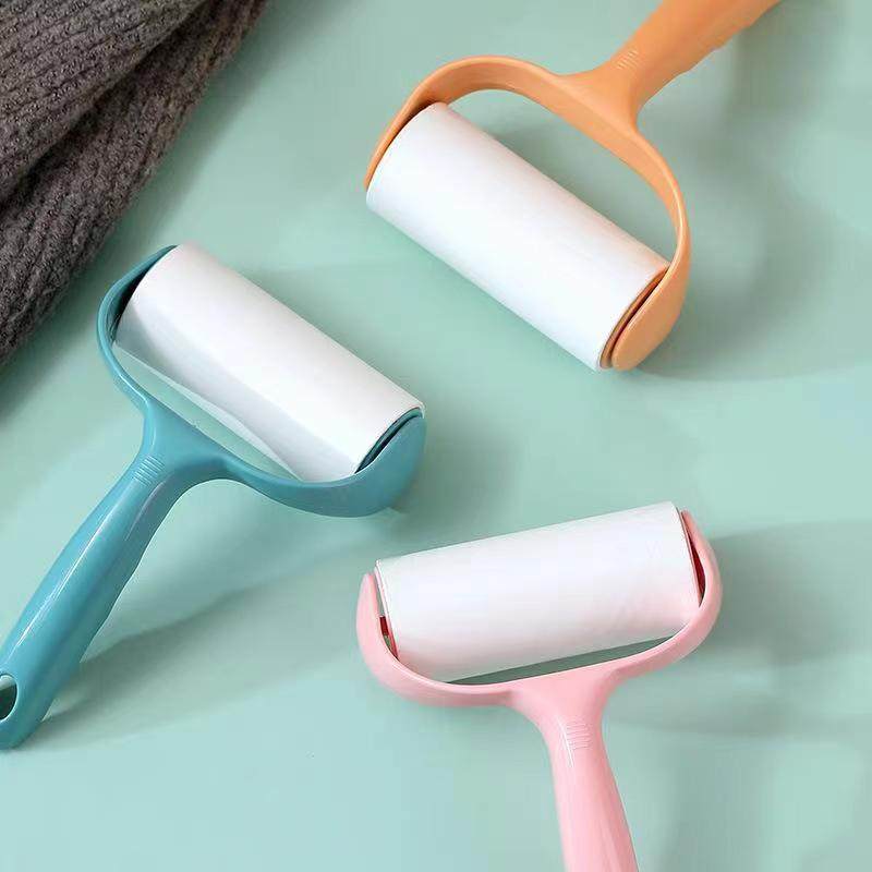 Household Long-Handled Roller-Type Plastic Lint-Sticking Paper, Tear-Off Lint-Sticking Paper, Household Clothes Lint Remover, Lint-Sticking Roller Paper