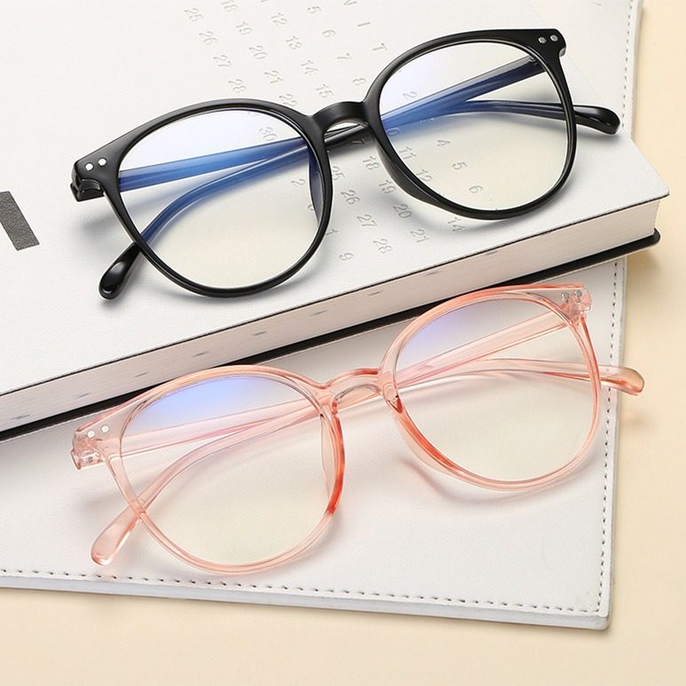Literary round frame anti-blue light glasses women's foreign trade cross-border quick sale flat frame trend retro myopia frame wholesale