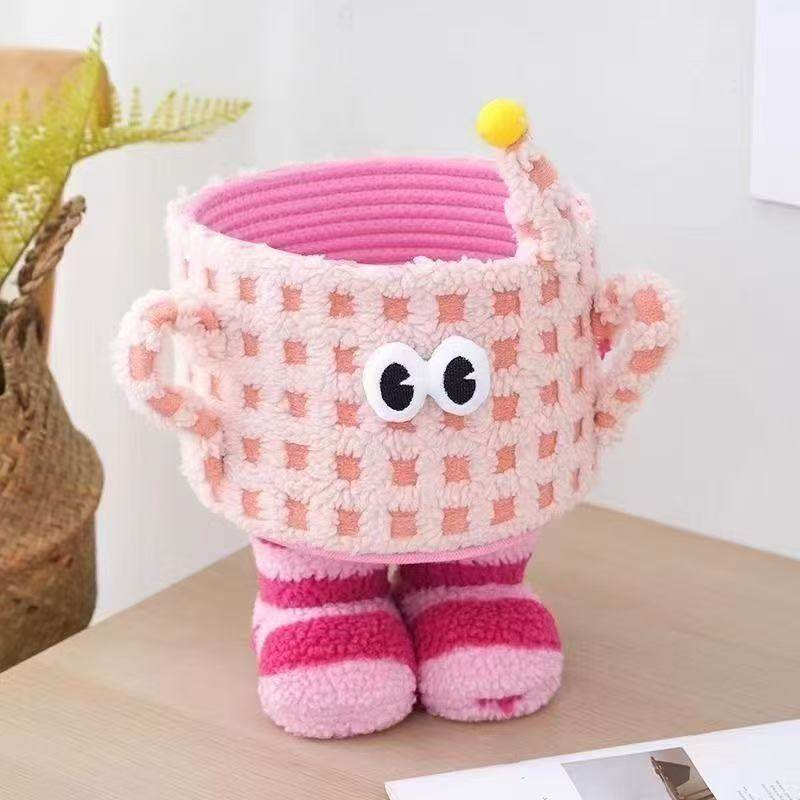 Dopamine Little Monster Storage Basket Cartoon Storage Basket Desktop Ornament Snack Bouquet Hug Bucket Children's Day Gift