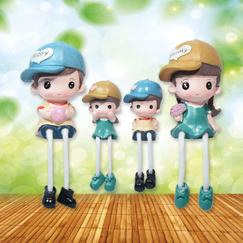 Cross-border couple hanging feet doll home decoration resin crafts decoration four family gift girlfriends Qixi