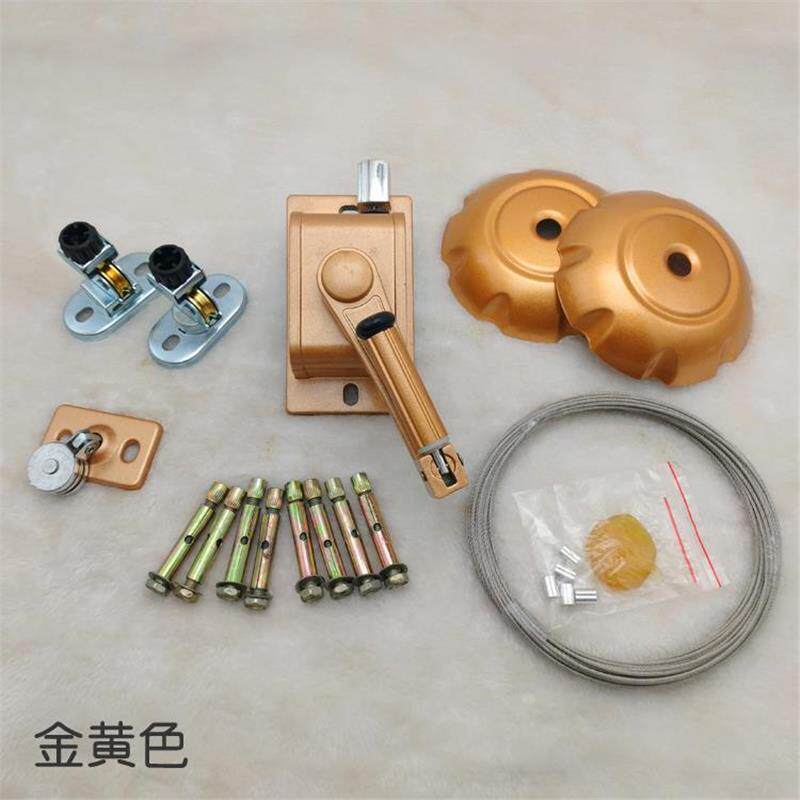 Single-Pole Hand-Cranked Balcony Lifting Clothes Drying Rack Complete Set of Accessories Hand-Cranked Wire Rope Cornerer Fixed Pulley Set for Delivery