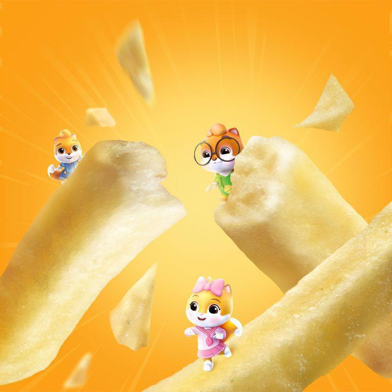 Three Squirrels Crispy French Fries 18Gx20 Bags Dormitory Internet Celebrity Casual Snacks Non-Puffed Crispy Potato Strips Wholesale