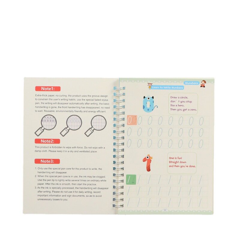 Children's pen control training stickers white card groove hard pen magic stickers fun calligraphy practice all English children copybook wholesale