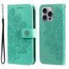 Suitable for iPhone 17 Embossed Seven-Petal Flower Phone Case, Apple 16/15 Card Holder Stand, S25 Google Protective Case