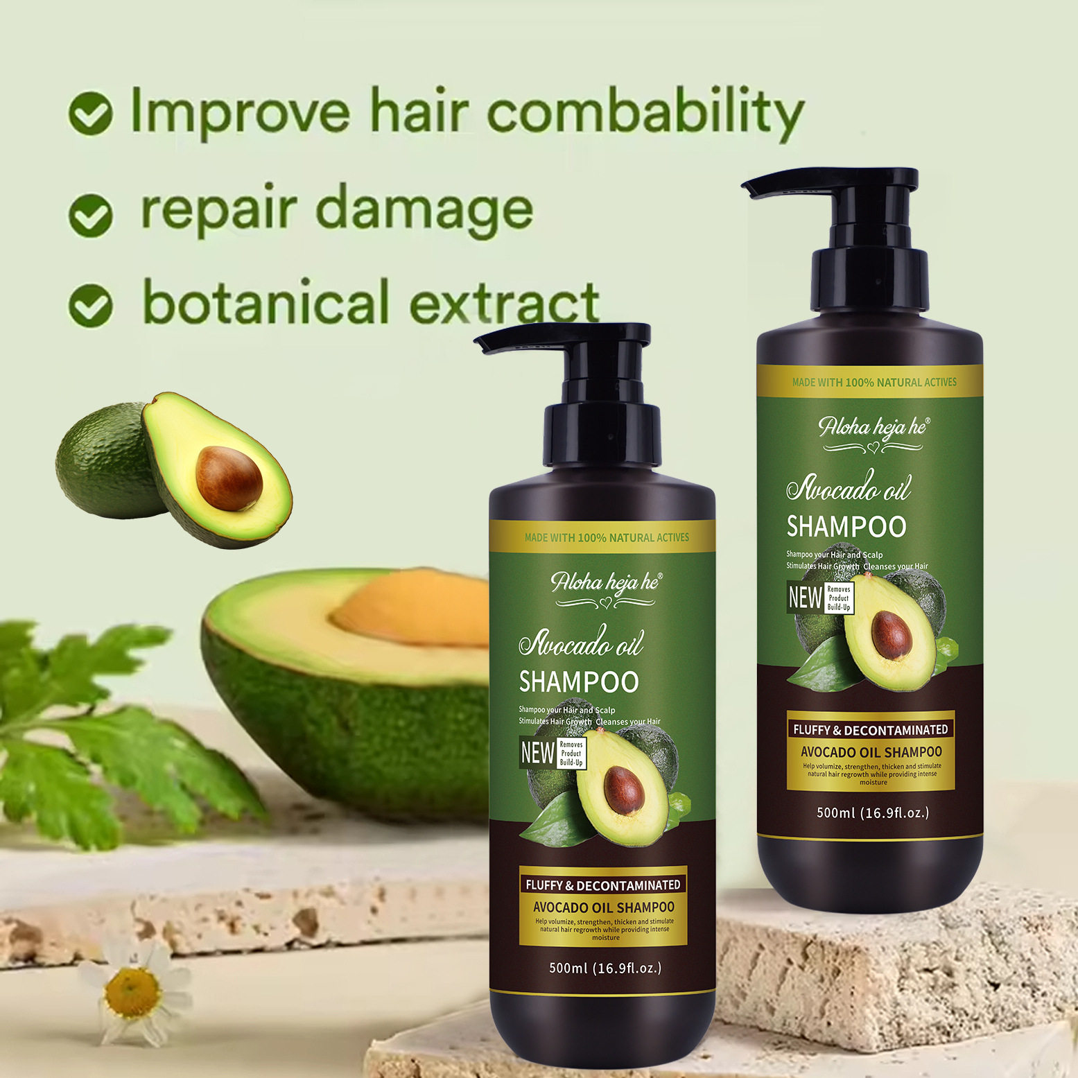 Avocado Avocado Shampoo Smooth Nourishing Oil Control Hair Care English Wash and Care Set Foreign Trade Factory Wholesale